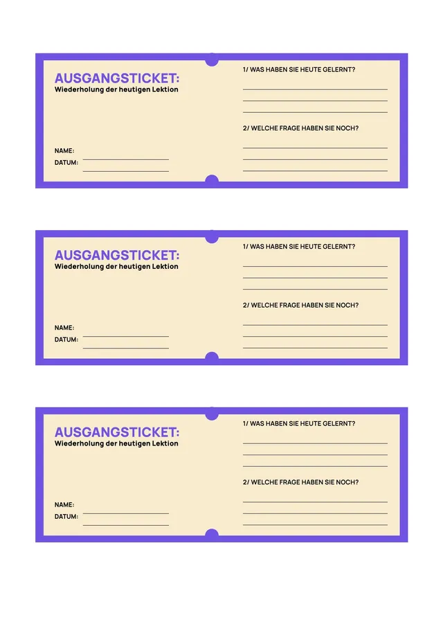 Exit-Ticket-Vorlage