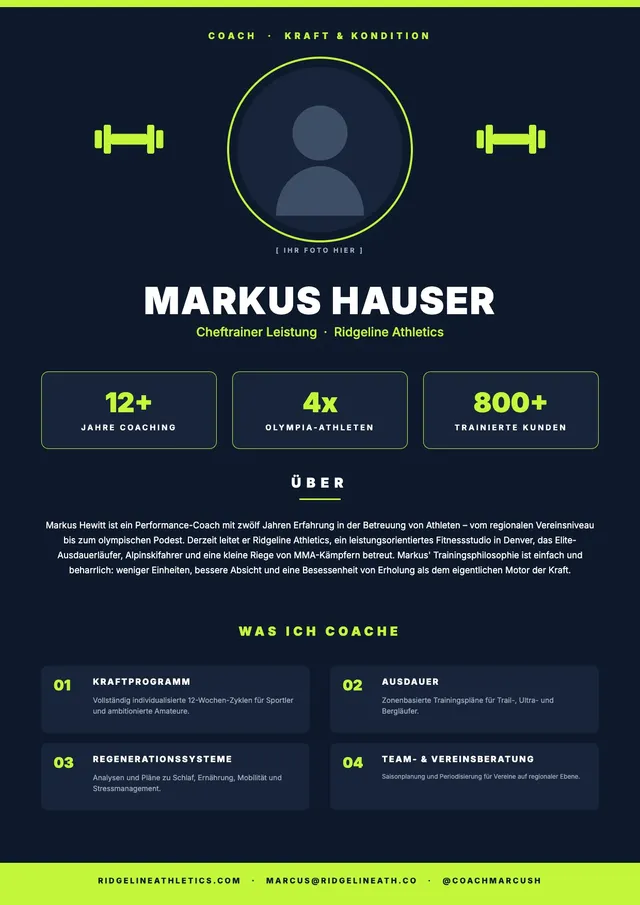 Biografie für Fitnesstrainer