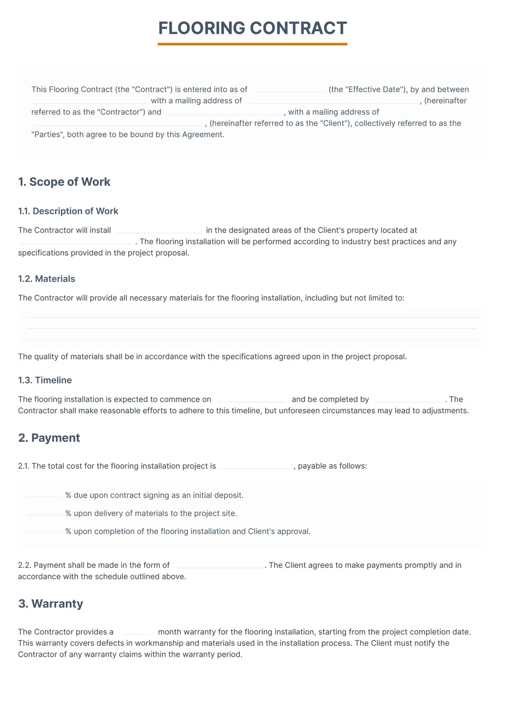 flooring-contract form