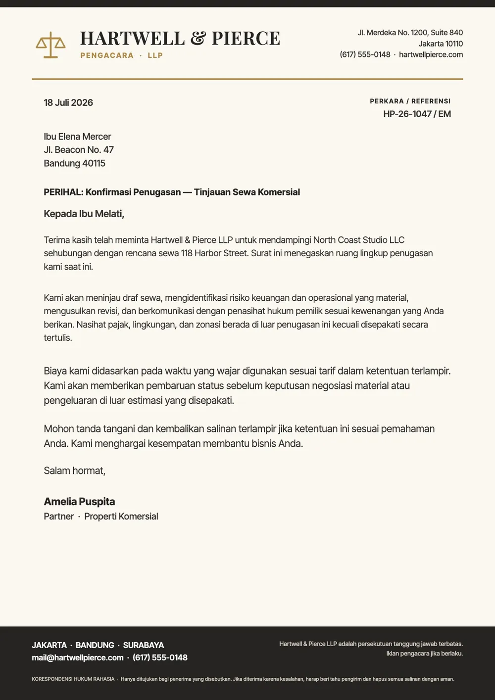 Templat Kop Surat Firma Hukum Formal