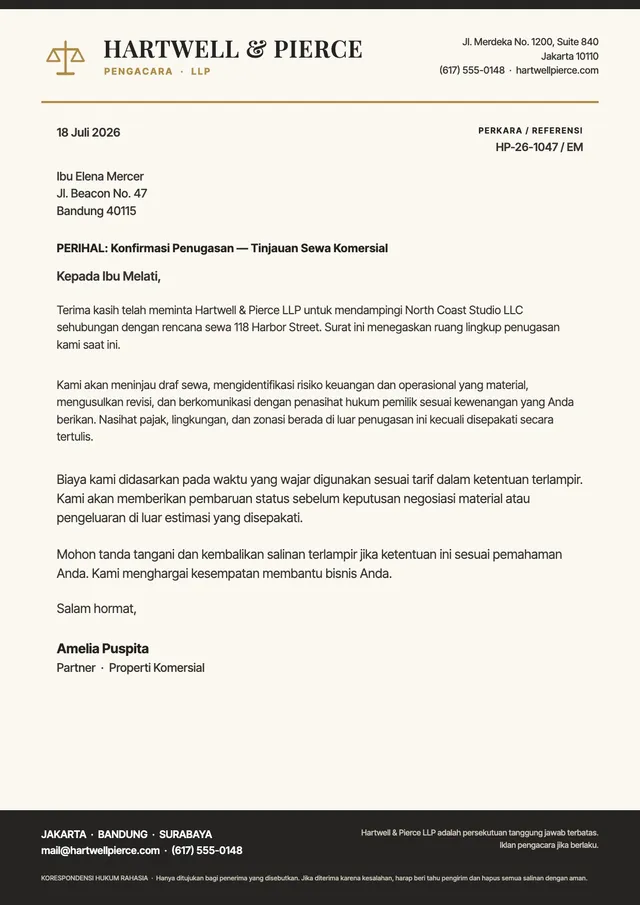 Templat Kop Surat Firma Hukum Formal