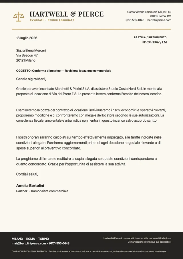 Modello di carta intestata per studio legale formale