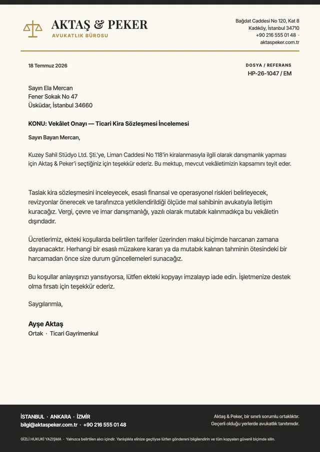 Resmî hukuk bürosu antetli kağıt şablonu
