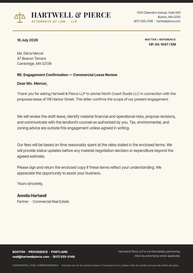 formal law firm letterhead template