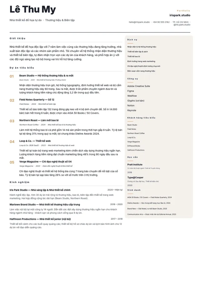 CV thiết kế đồ họa tự do