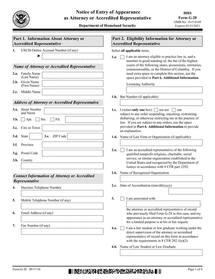 g-28 form