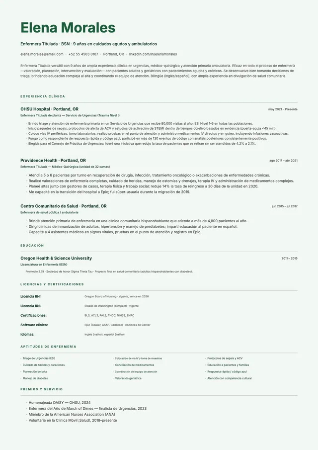 Currículum general de enfermería
