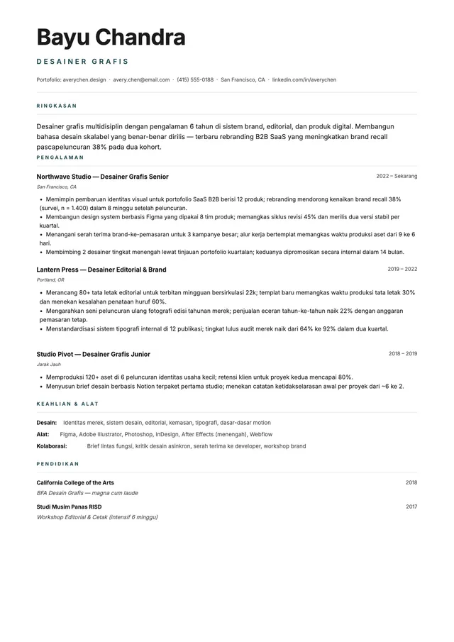 CV Desainer Grafis