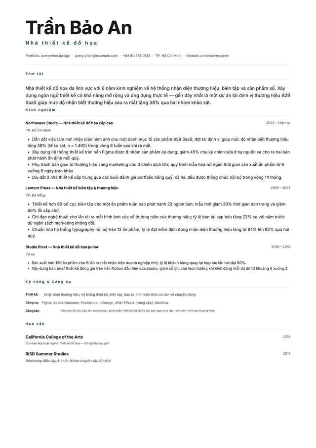 CV thiết kế đồ họa