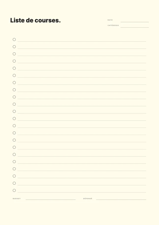 Liste de courses polyvalente