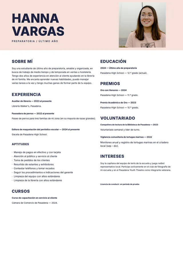 Currículum para estudiantes de bachillerato