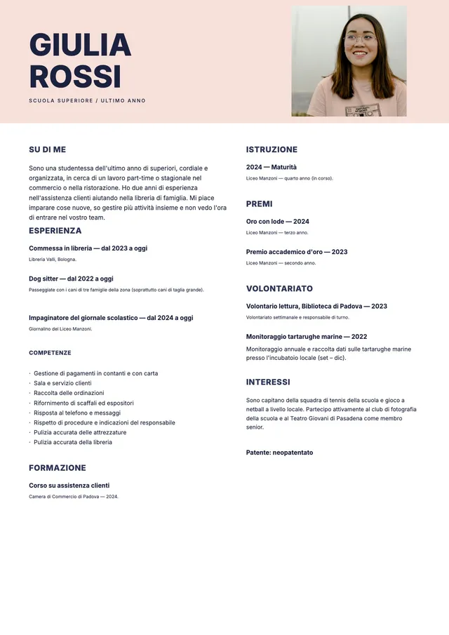 Curriculum per studenti delle superiori