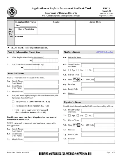i-90 form