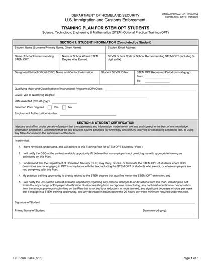 i-983 form