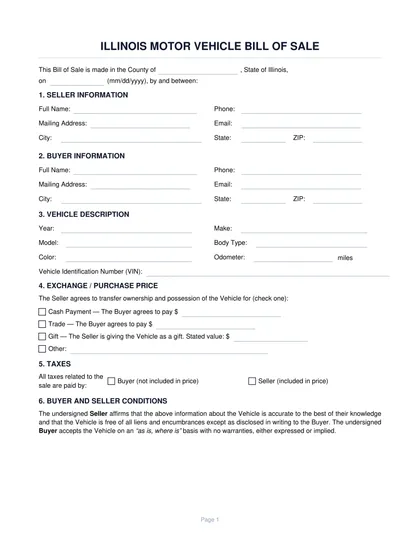 illinois-bill-of-sale form