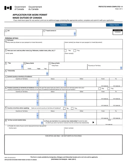 imm-1295 form