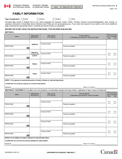 imm-5645 form