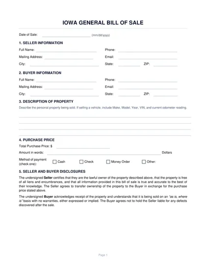 iowa-bill-of-sale form