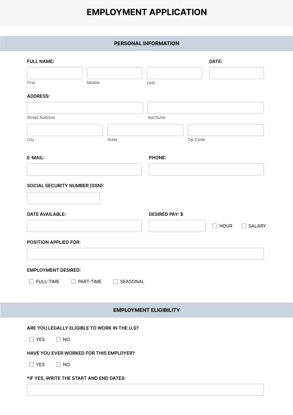 job-application form