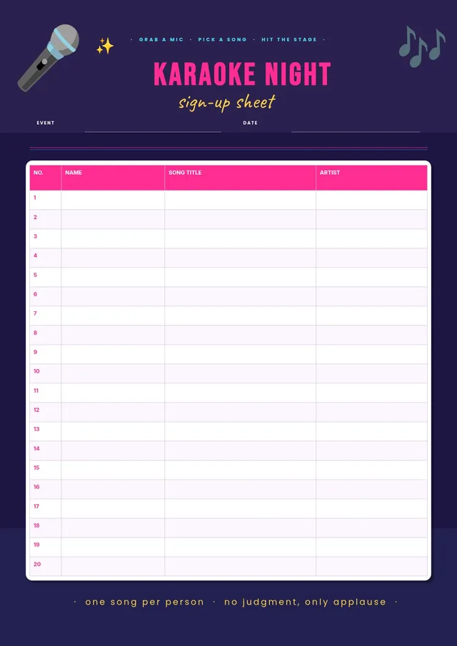 karaoke-sign-up-sheet form