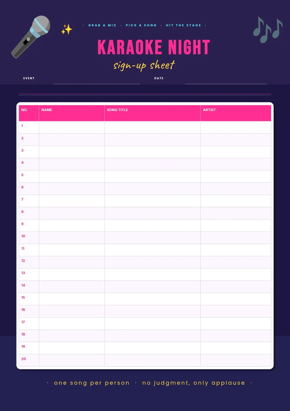 karaoke-sign-up-sheet form