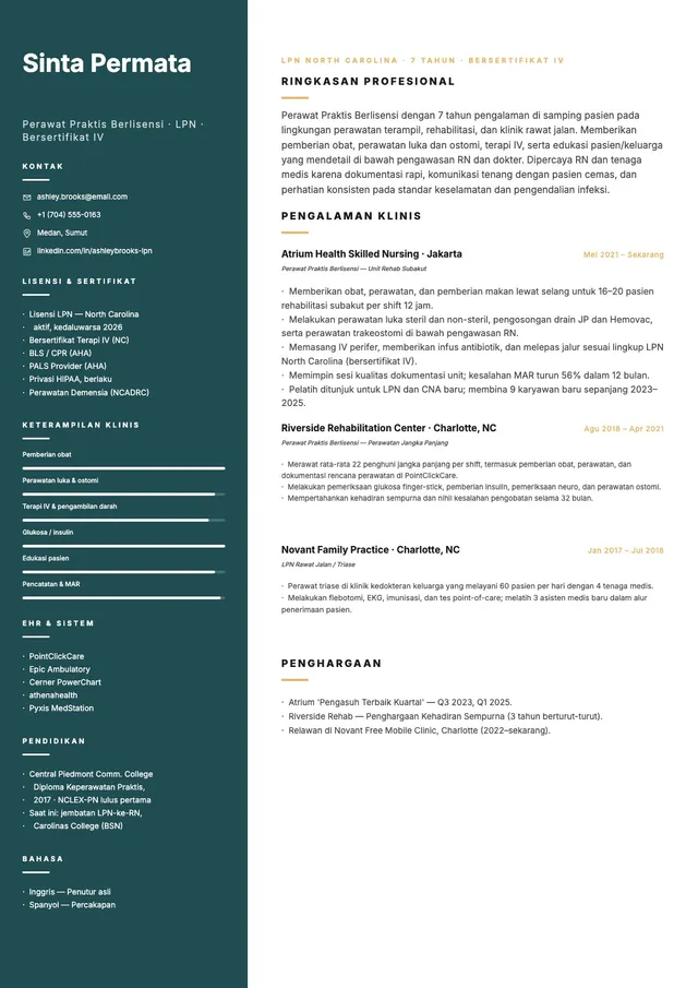 CV Perawat LPN