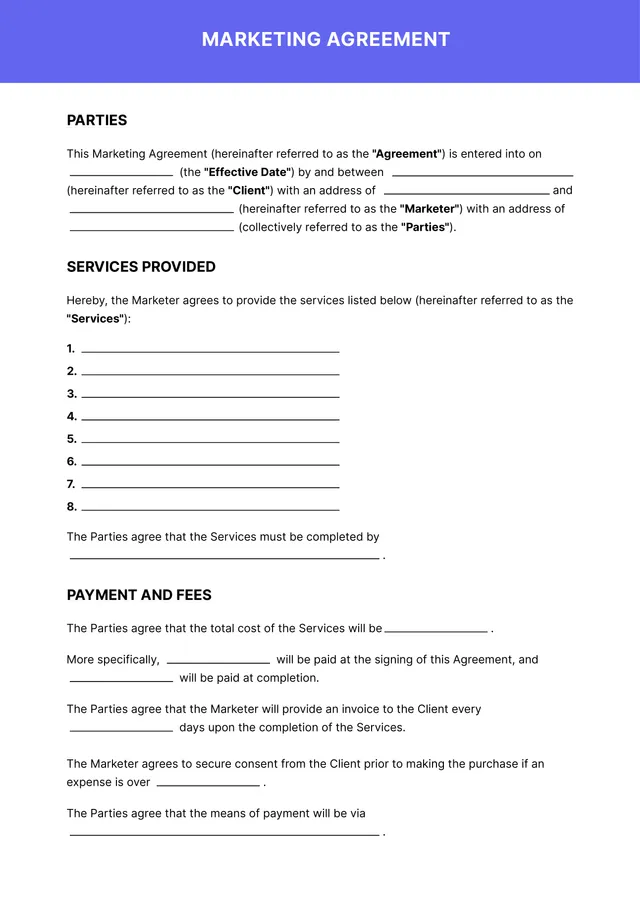 marketing-agency-contract form