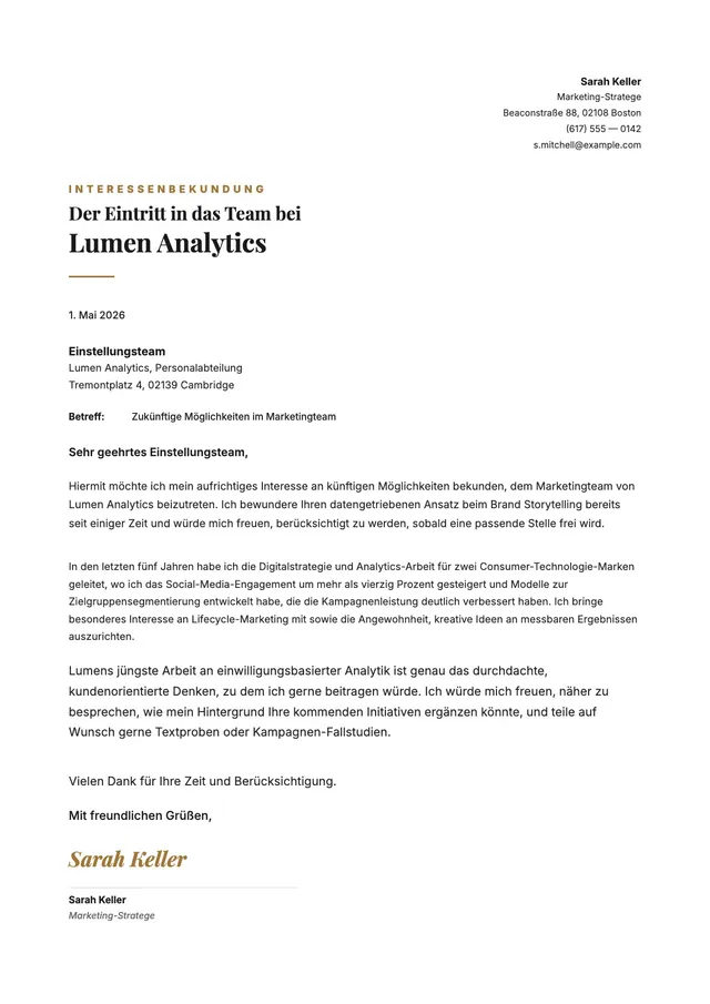Interessenbekundung im Marketing