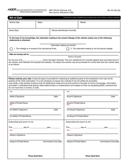 maryland-bill-of-sale form