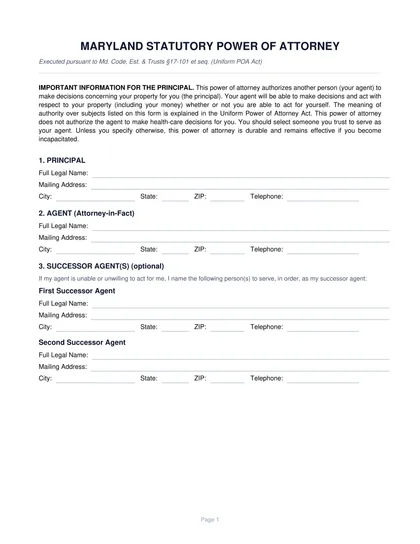 maryland-power-of-attorney form
