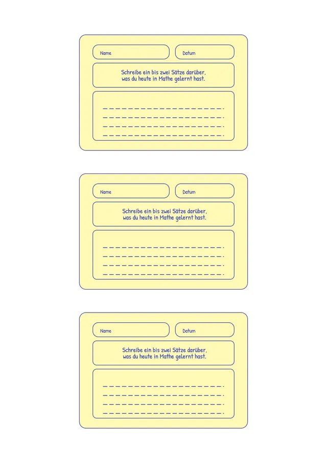 Exit-Ticket-Vorlage für Mathematik