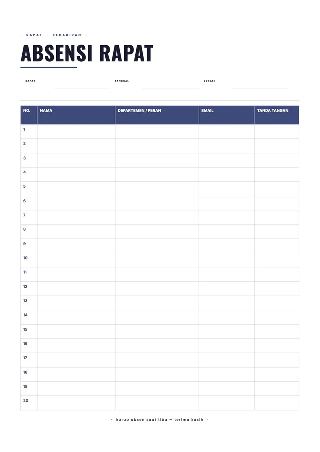 Daftar Hadir Rapat