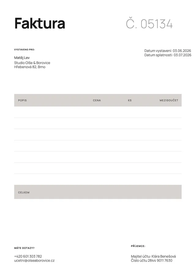 Minimalistický šedý vzor faktury za catering
