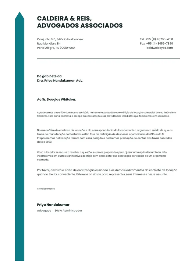 Modelo de papel timbrado minimalista para escritório de advocacia