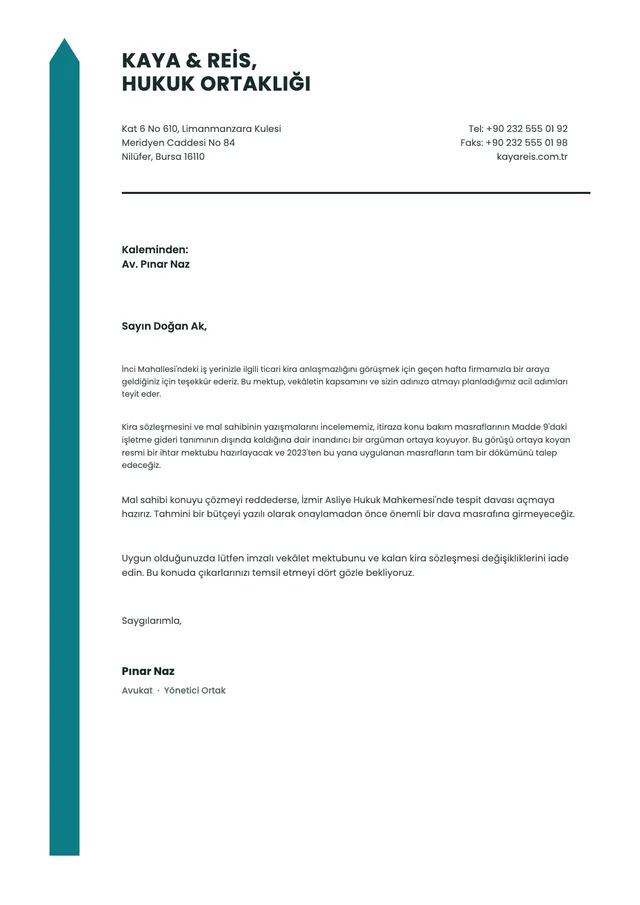 Minimal hukuk bürosu antetli kağıt şablonu