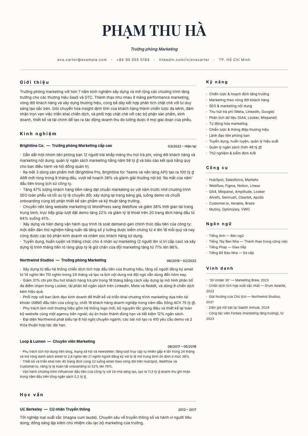 Mẫu CV xin việc tối giản