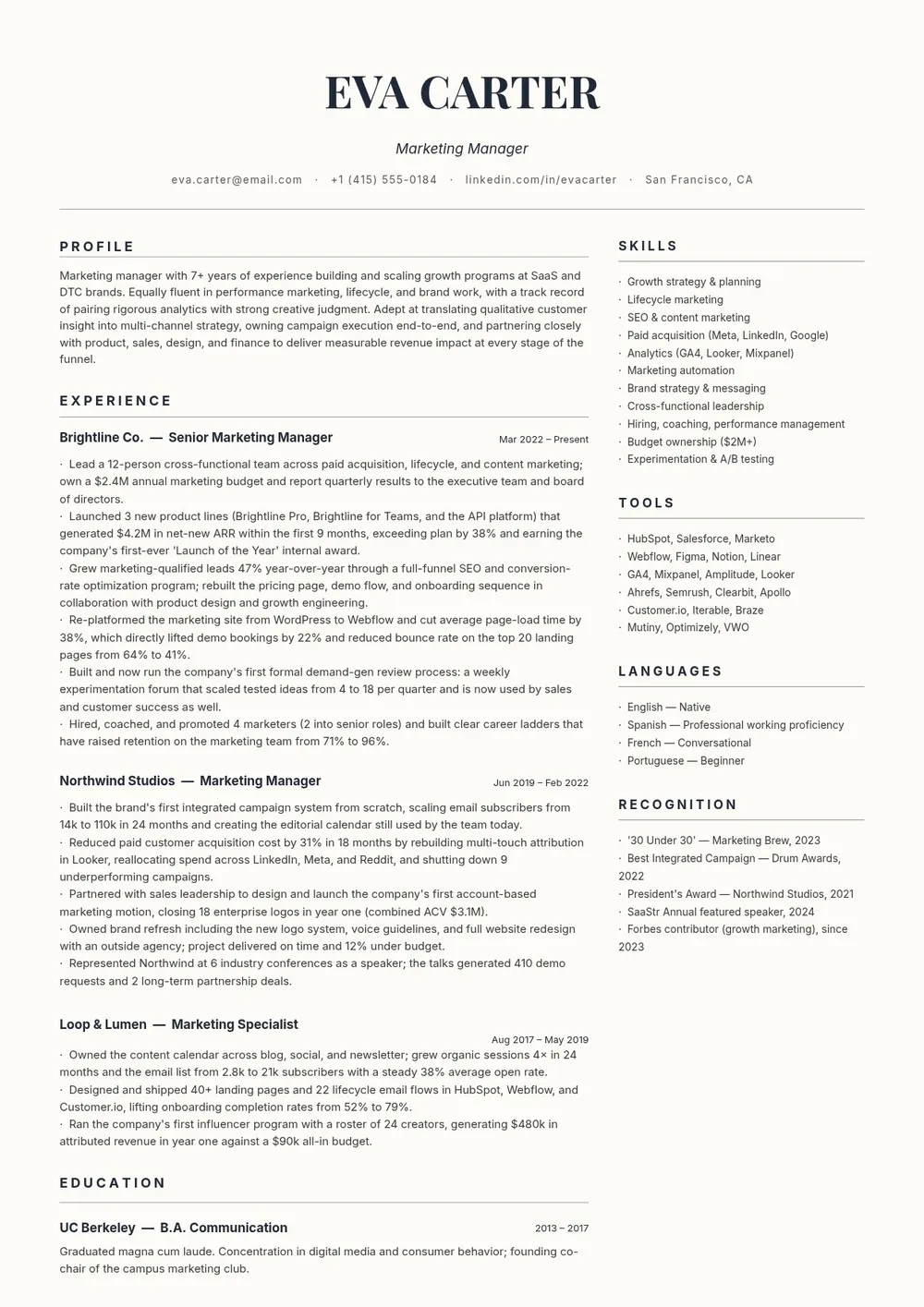 minimalist-resume form