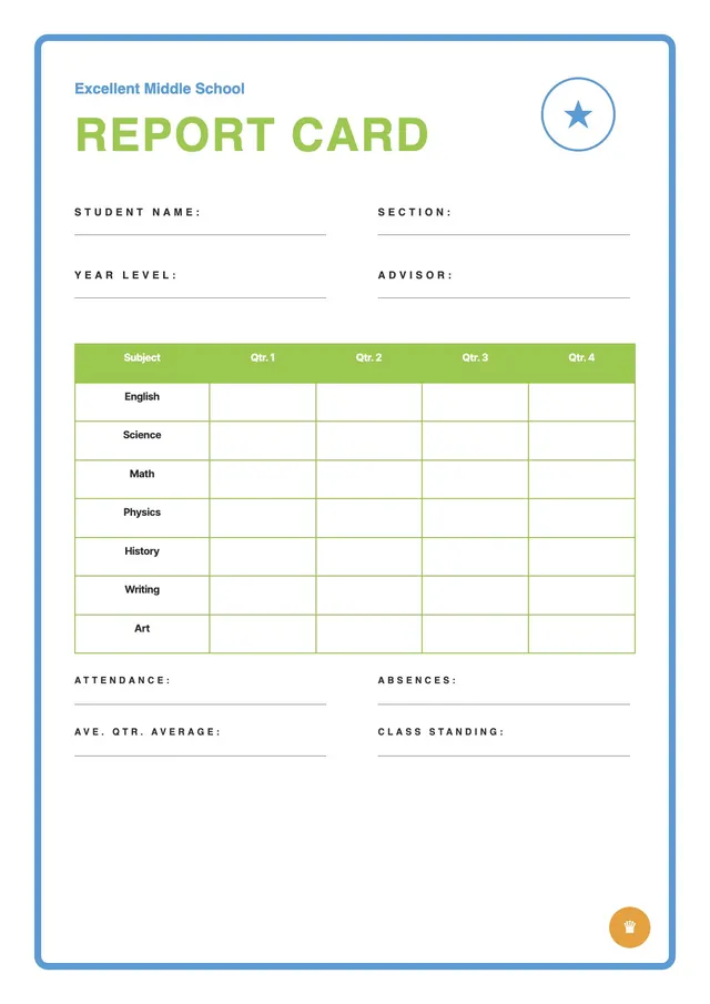 mint-green-school-report-card form