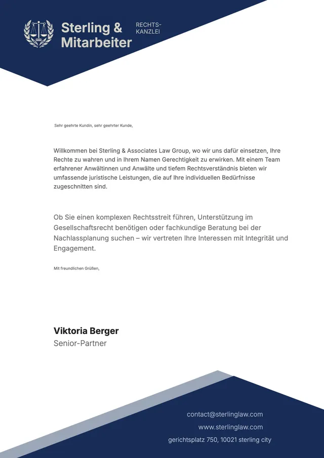 Moderner Briefkopf für Anwaltskanzleien