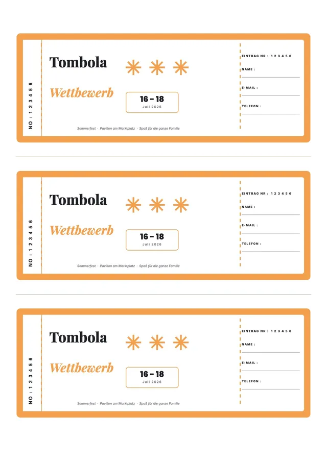 Modernes Tombola-Los