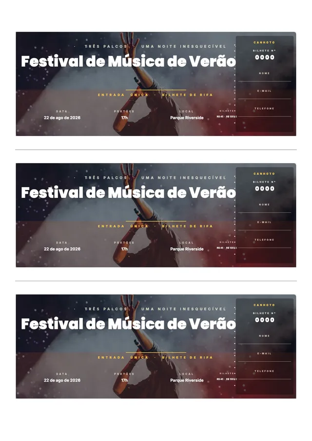 Modelo de rifa para festival de música