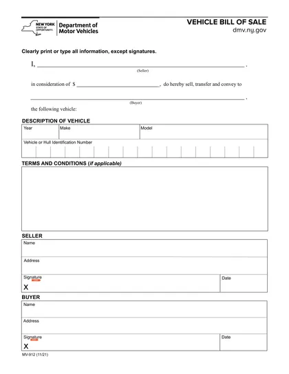 new-york-bill-of-sale form