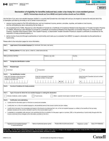 nr301 form