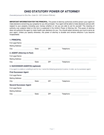 ohio-power-of-attorney form