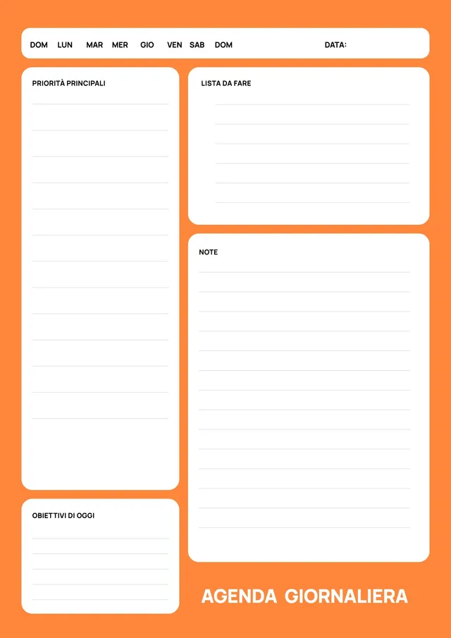 Agenda giornaliera arancione