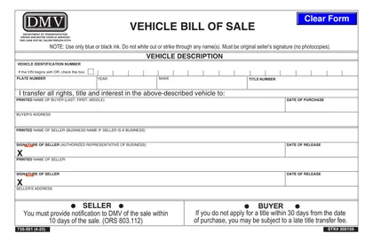 oregon-bill-of-sale form