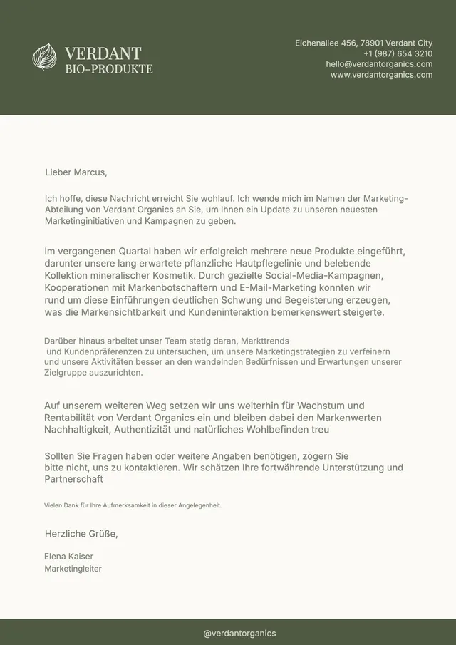 Briefkopf für Bio-Marken