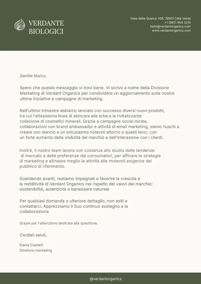 Carta intestata per marchi biologici