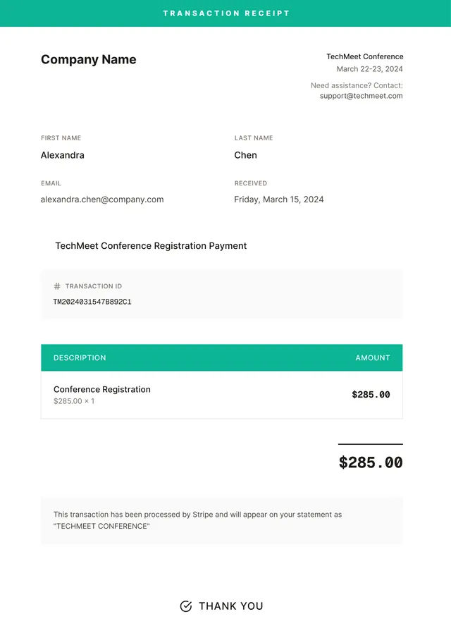 paypal-receipt form