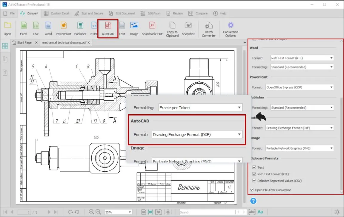 cómo convertir PDF a dxf con AutoCad